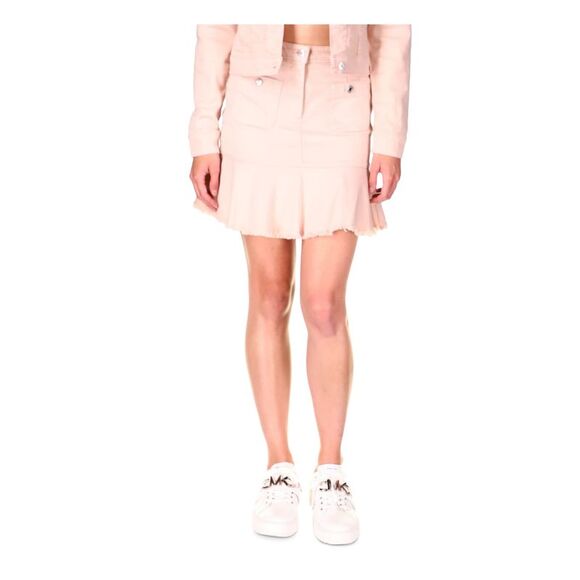 MICHAEL MICHAEL KORS Dresses & Skirts - MICHAEL MICHAEL KORS Womens Pink Denim Flounce Button Closure Short Skirt 2